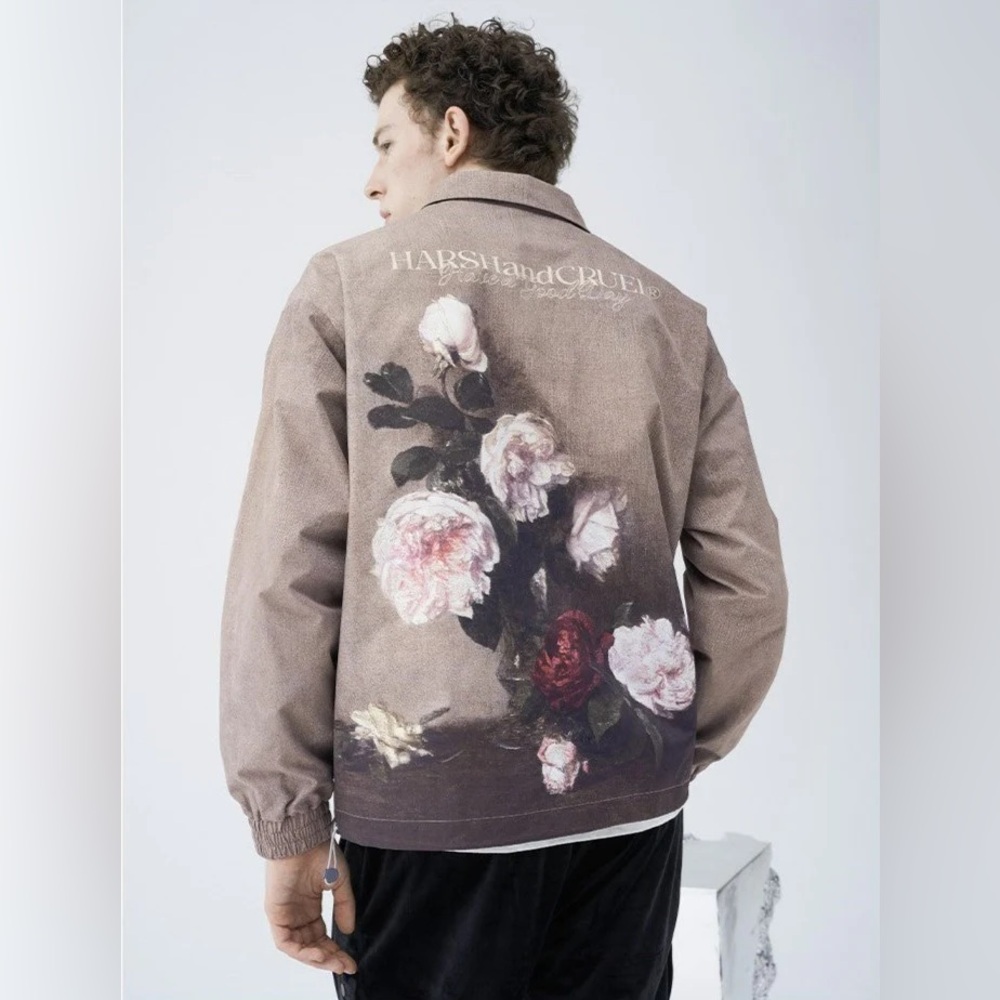HARSH AND CRUEL PAINTED FLOWERS WINDBREAKER JACKET
